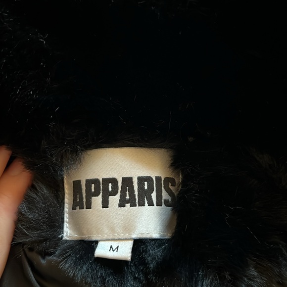 Black Apparis Sophie Oversized Faux Fur Coat - Picture 3 of 3